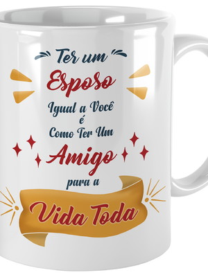 Caneca presente para esposo com frase personalizada