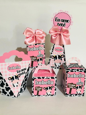 Kit 50 lembrancinhas personalizada vaquinha / eu amo tetê