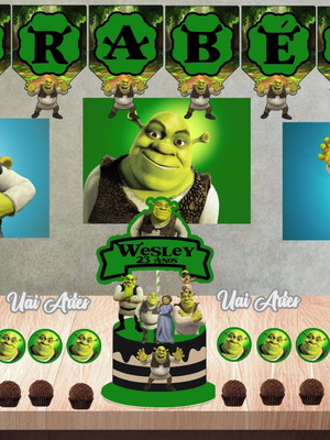 Kit festa em casa shrek só um bolinho mêsversário
