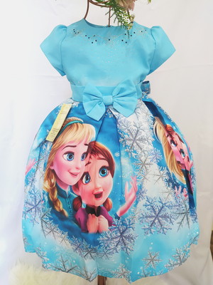 Vestido infantil temático frozen.