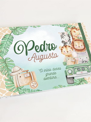 Livro do bebê horizontal - safari