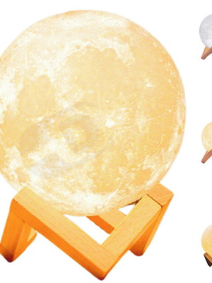Luminária lua 3d grande para decoração sem controle