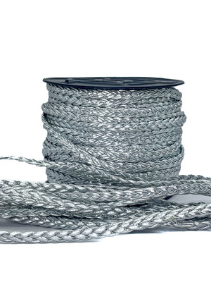 Cordão couro ecológico 6 mm 10 metros - prata