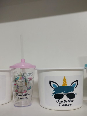 Balde com copo personalizado