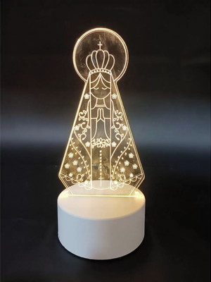 Luminária abajur de led nossa senhora 3d 4w