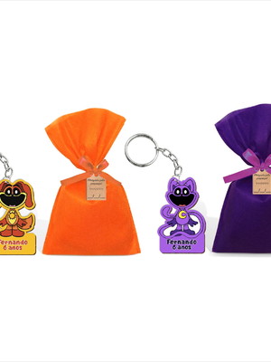 Chaveiro poppy play time personalizado com saquinho e tag