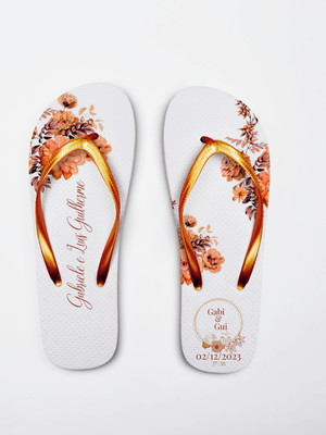 Sandália personalizada chinelo casamento terracota