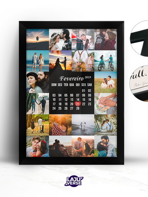Quadro com foto e calendário