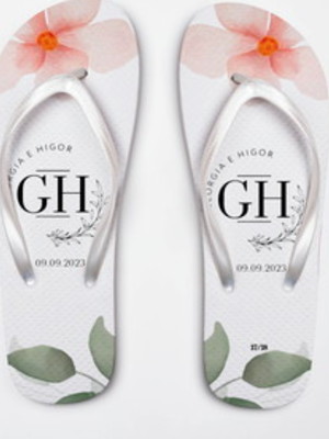 Sandália personalizada chinelo casamento terracota