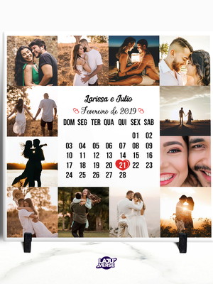 Azulejo calendário com fotos