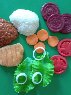 Replicas de alimentos variados kit com 20 porções a escolher