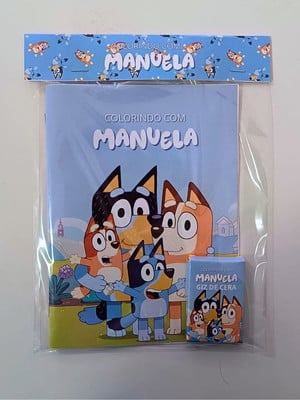 Livro de colorir personalizado para lembrancinha bluey