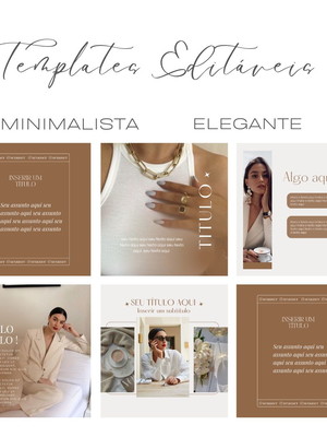 Pack minimalista elegante- 37 templates editáveis