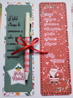 Lembrancinhas natal-card com caneta personalizada-20unidades