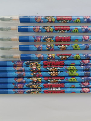 Kit lápis com caneta personalizada brawl stars