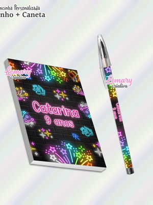 Bloquinho com caneta neon mod.0001