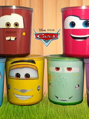 Kit com 15 latas tipo ninho carros(vazio)
