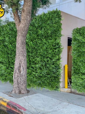 21x quadro com folhas artificiais p muro verde c proteção uv