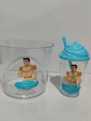 Kit pipoca com twister 300ml príncipe cinderela