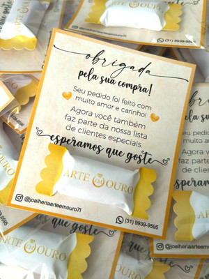 100 cartões com bala personalizada loja