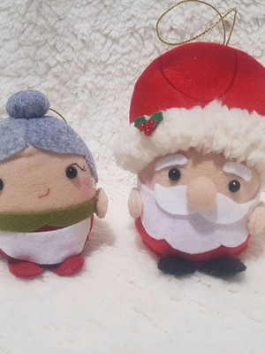 Enfeite para árvore de natal puffy papai noel
