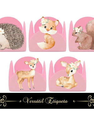 50 forminhas docinhos animais no bosque