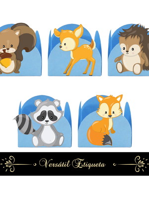 50 forminhas docinhos animais no bosque