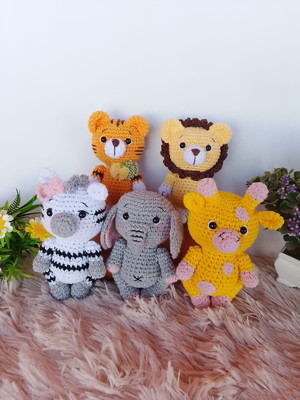 Kit mini safari amigurumi