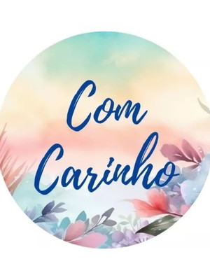 100 etiquetas adesivos rótulos com carinho 5cm