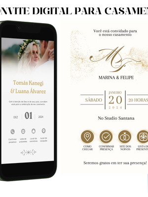 Convite digital interativo de casamento