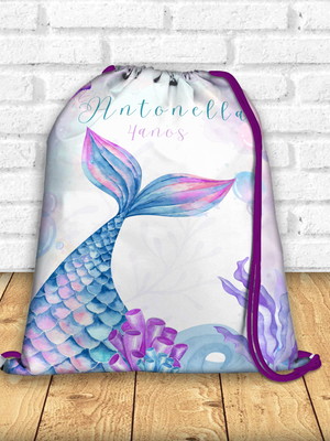 Mochilinha personalizada sereia