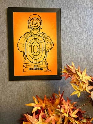Jogo pubg battlegrounds, quadro com moldura 33x24cm