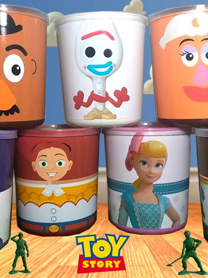 Kit com 20 latas tipo ninho toy story com lego