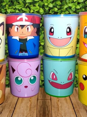 Kit com 15 latas tipo ninho pokemon com massinha