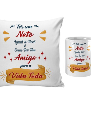Almofada caneca presente para neto com frase