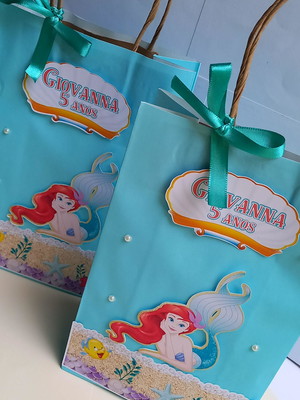 10 sacolinhas ariel pequena sereia