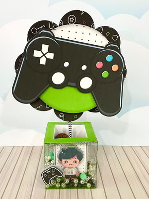 Centro de mesa vitrine video game