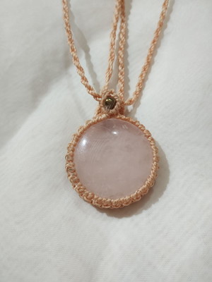 Colar quarzo rosa .