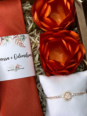 Kit padrinhos de casamento terracota