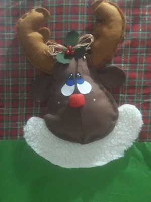 Capa para cadeira de natal em tecido rena