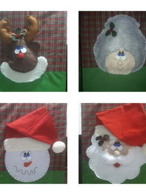 Capa para cadeira de natal em tecido papai noel