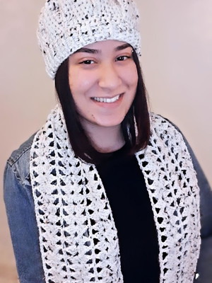 Cachecol feminino adulto branco