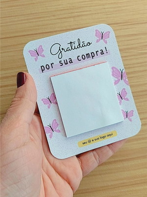Card com mini bloquinho mimos