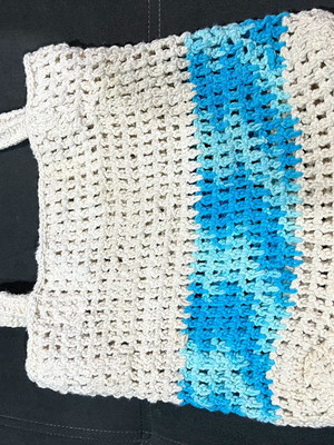 Bolsa crochê praia blue