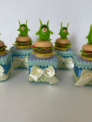 10 caixas personalizadas bob esponja biscuit