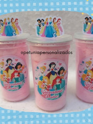 Copo de algodão doce-princesas