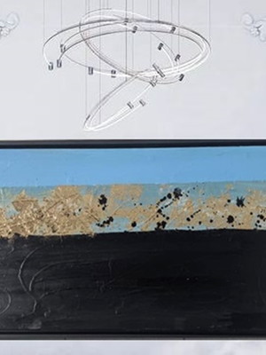 Quadros-pintura abstrata -tela abstrata com moldura,,