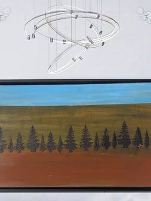 Quadros-pintura abstrata -tela abstrata com moldura,,