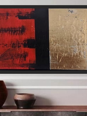 Quadros-pintura abstrata -tela abstrata com moldura,,