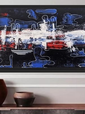 Quadros-pintura abstrata -tela abstrata com moldura,,